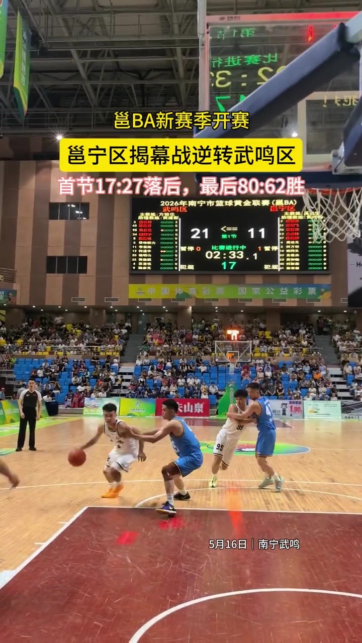 邕宁区队揭幕战客场80:62逆转卫冕冠军武鸣区队...